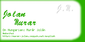 jolan murar business card